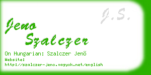jeno szalczer business card