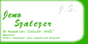 jeno szalczer business card